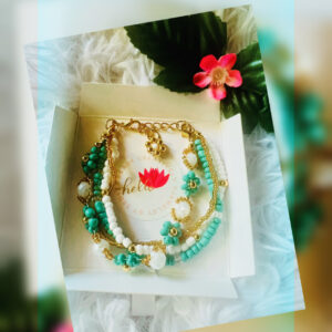 Beaded Turquoise Flowet Bracelet